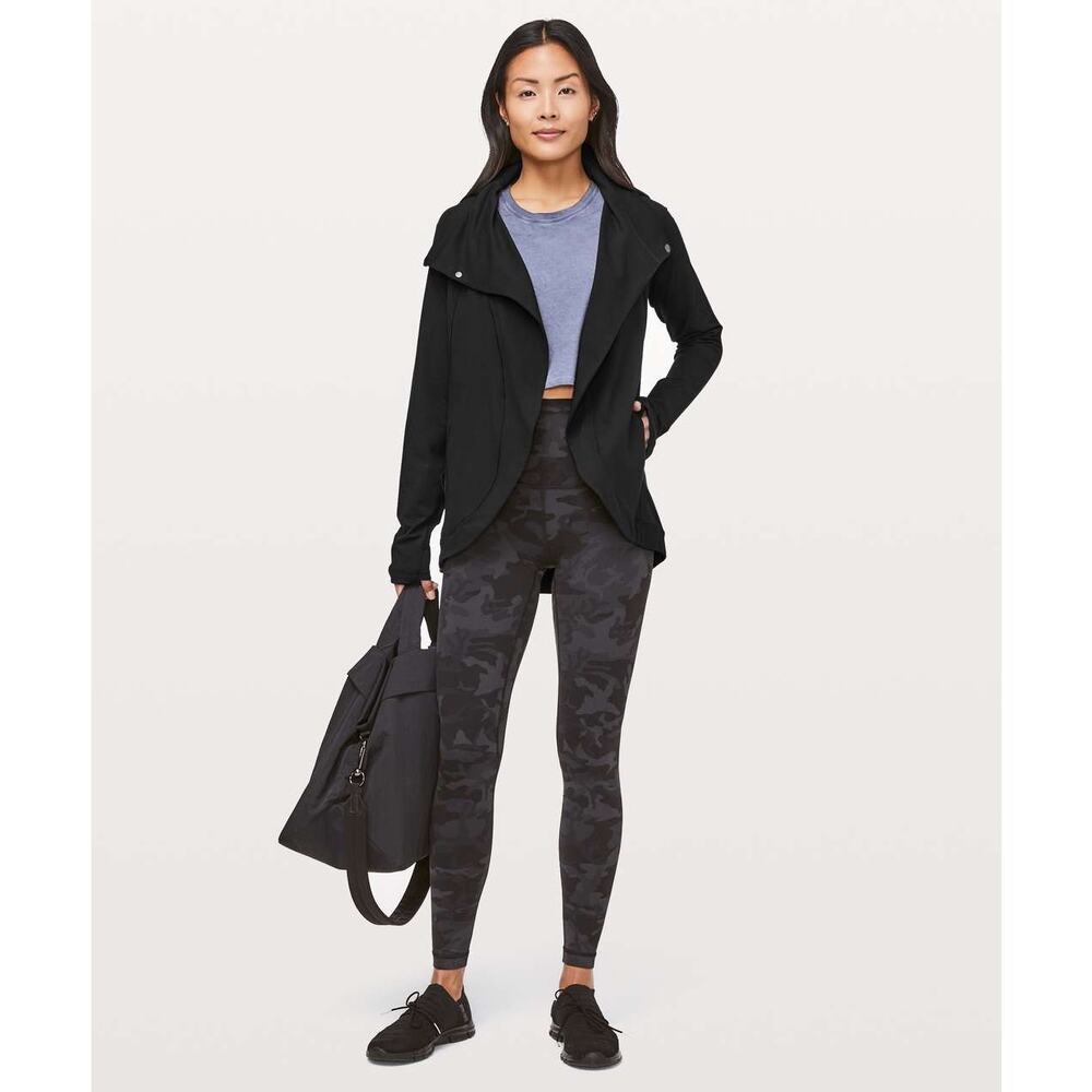 Lululemon Rulu Rally Wrap Black Size 4 Lightweight Cardigan Athleisure
